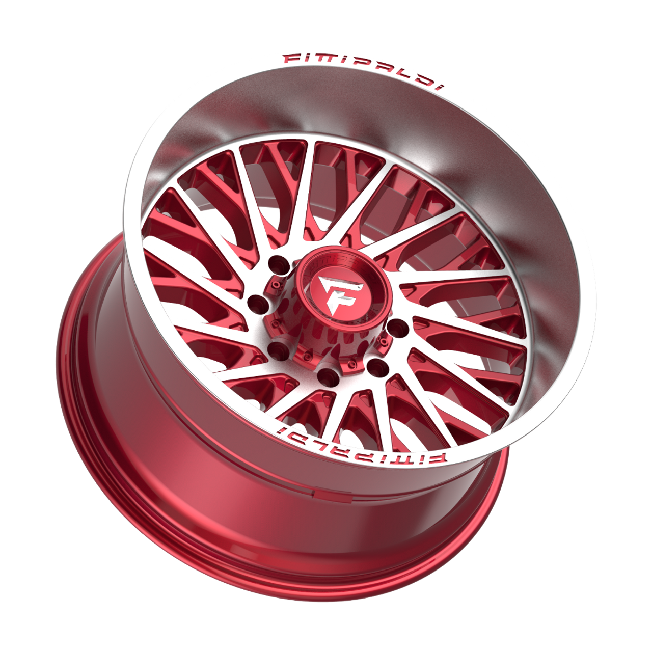 Set 4 22" Fittipaldi Offroad FA08MR Red Machined Face Lip 22x12 5x5 5x5.5 -44mm