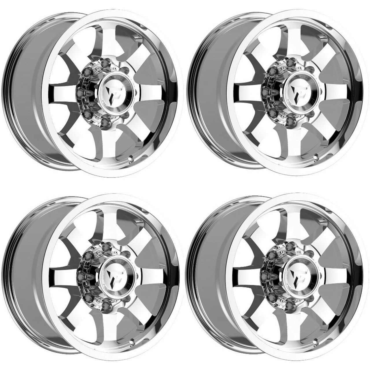 Set 4 18" Fittipaldi Offroad FA16MC Mirror Coat 18x9 Wheels 5x5.5 5x150 12mm Rim