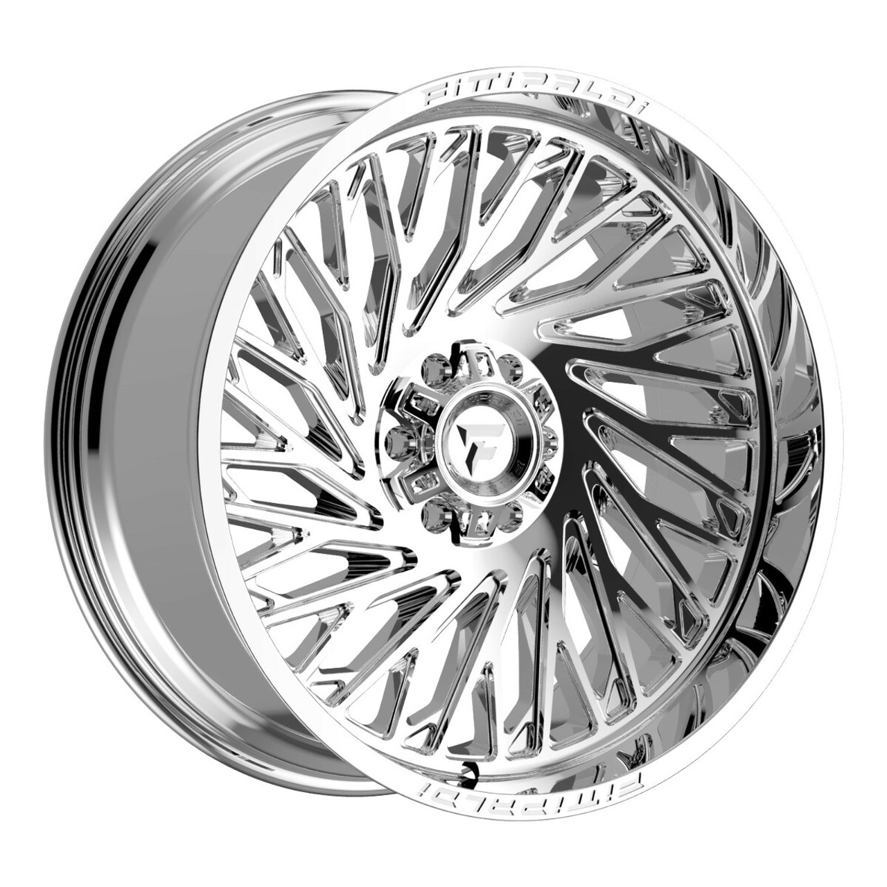 Set 4 24" Fittipaldi Offroad FA15MC Mirror Coat 24x10 Wheels 5x4.5 5x5 0mm Rims