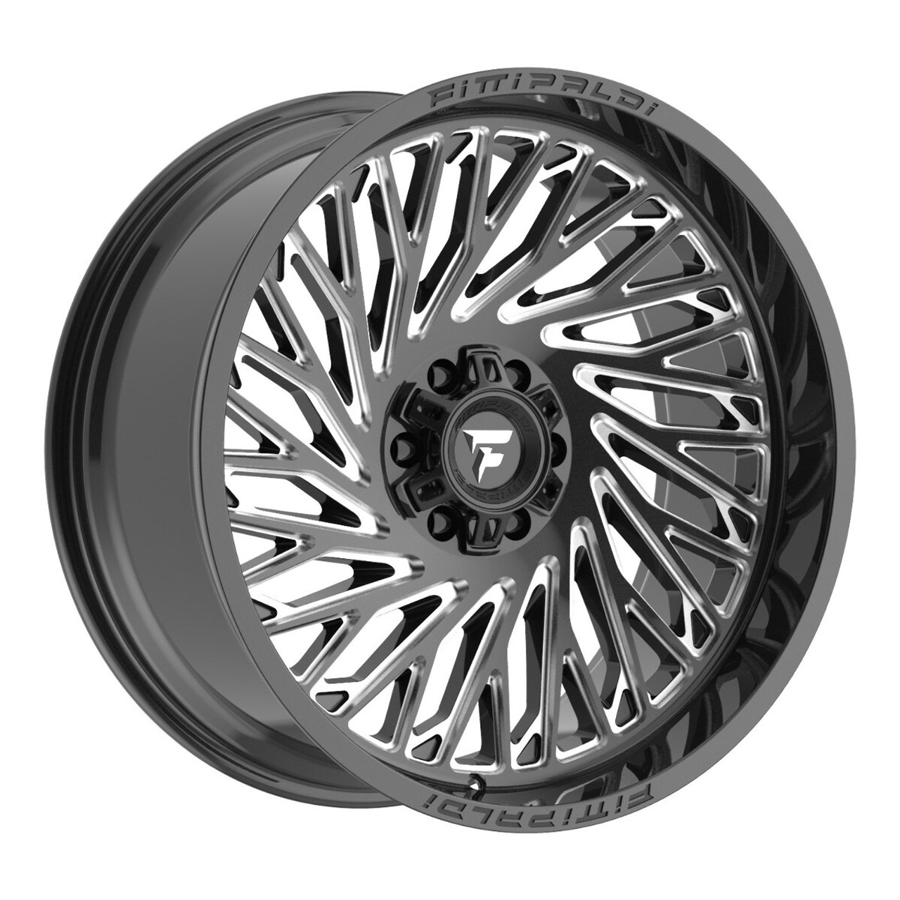 24" Fittipaldi Offroad FA15BM Gloss Black Milled 24x10 Wheel 6x135 6x5.5 0mm Rim
