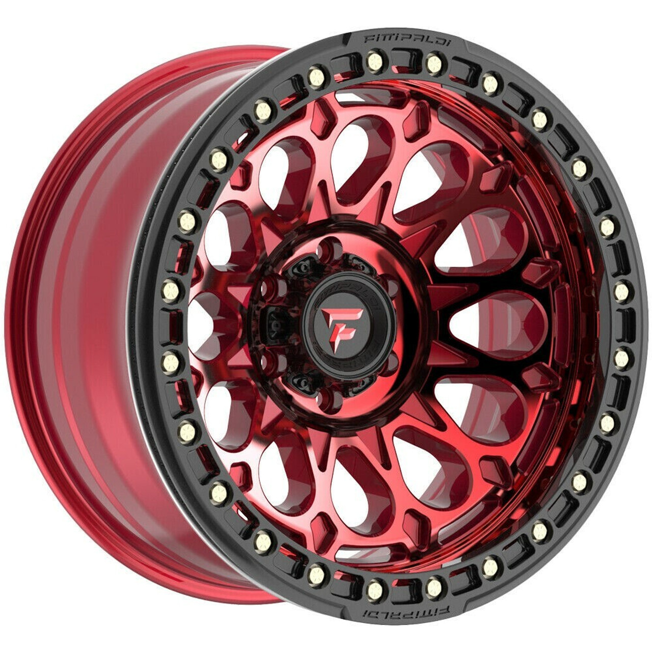 Set 4 20" Fittipaldi Offroad FB153R Red Machined Tint Black Ring 20x10 8x6.5 -38mm