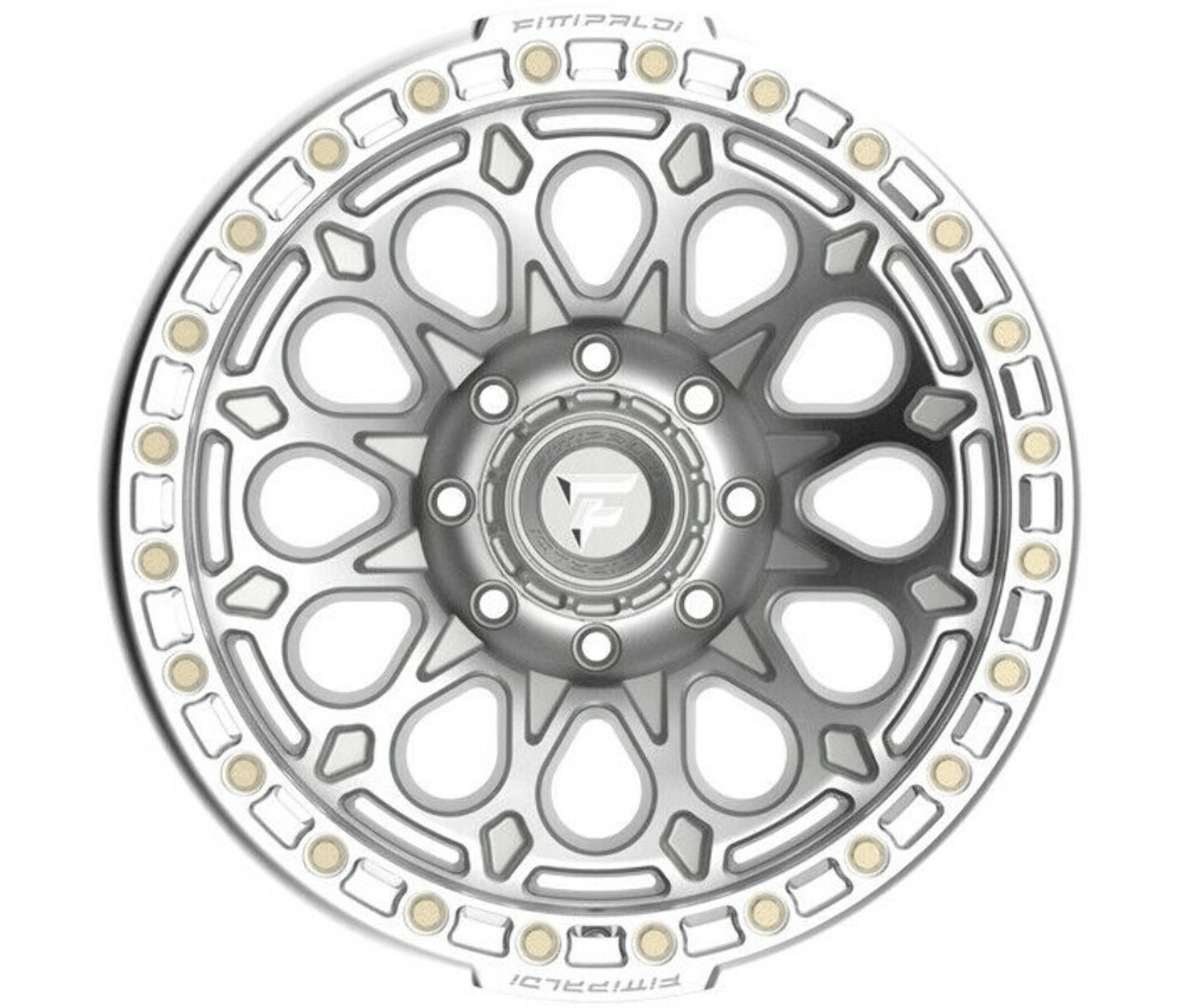 17" Fittipaldi Offroad FB153M Gloss Silver Machined & Ring 17x9 5x5 -15mm Rim