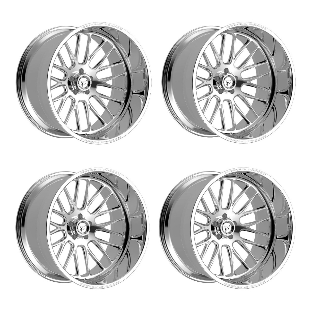 Set 4 28" Fittipaldi Wheels FTF502P 28x16 Polished 8x180 -101mm Rims