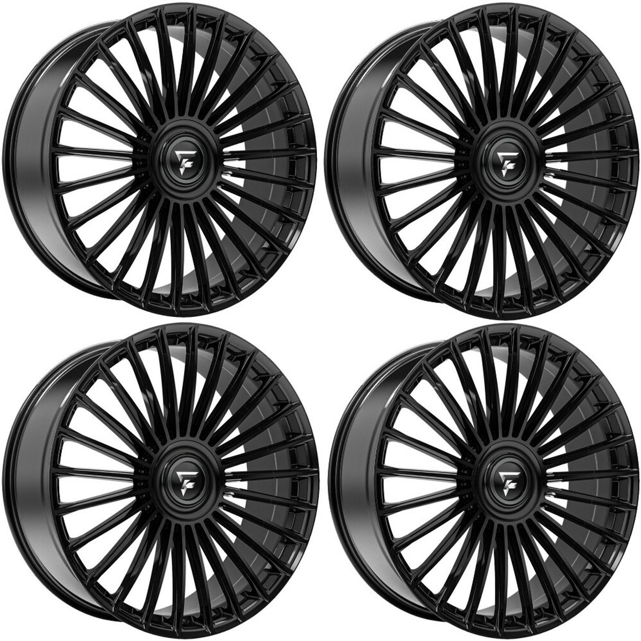 Set 4 26" Fittipaldi Street FS370B Gloss Black 26x10 Wheels 6x135 6x5.5 30mm Rim