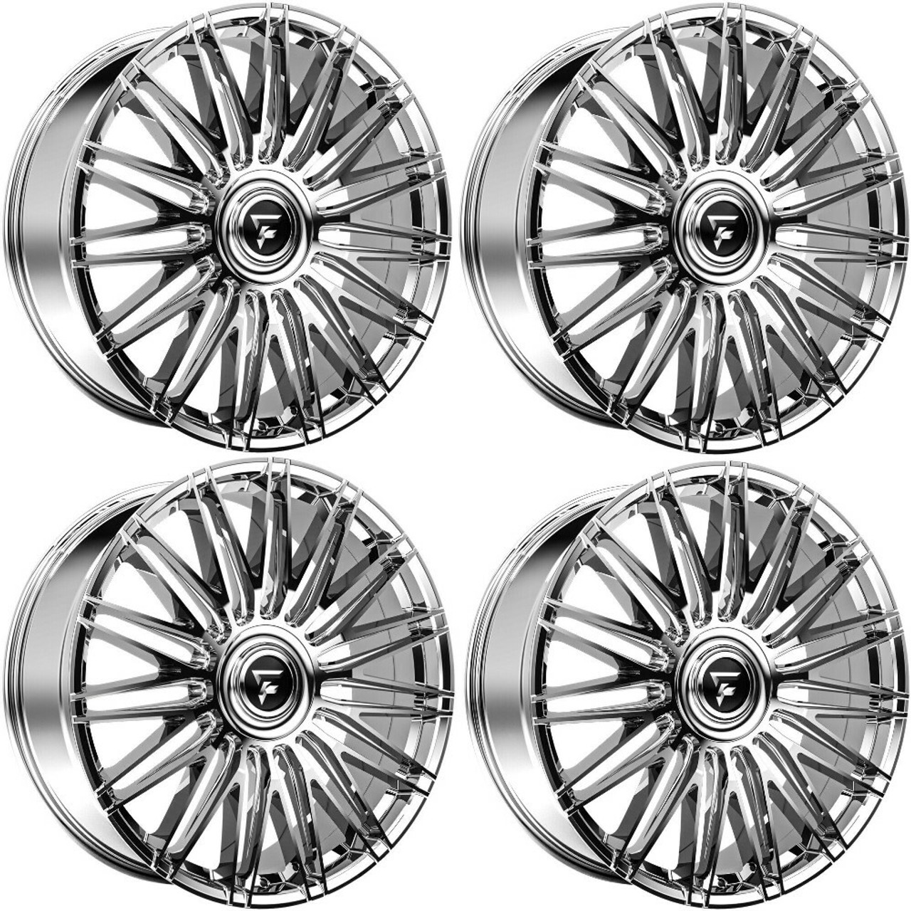 Set 4 22" Fittipaldi Street FS369MC Mirror Coat 22x9.5 Wheels 6x135 6x5.5 25mm