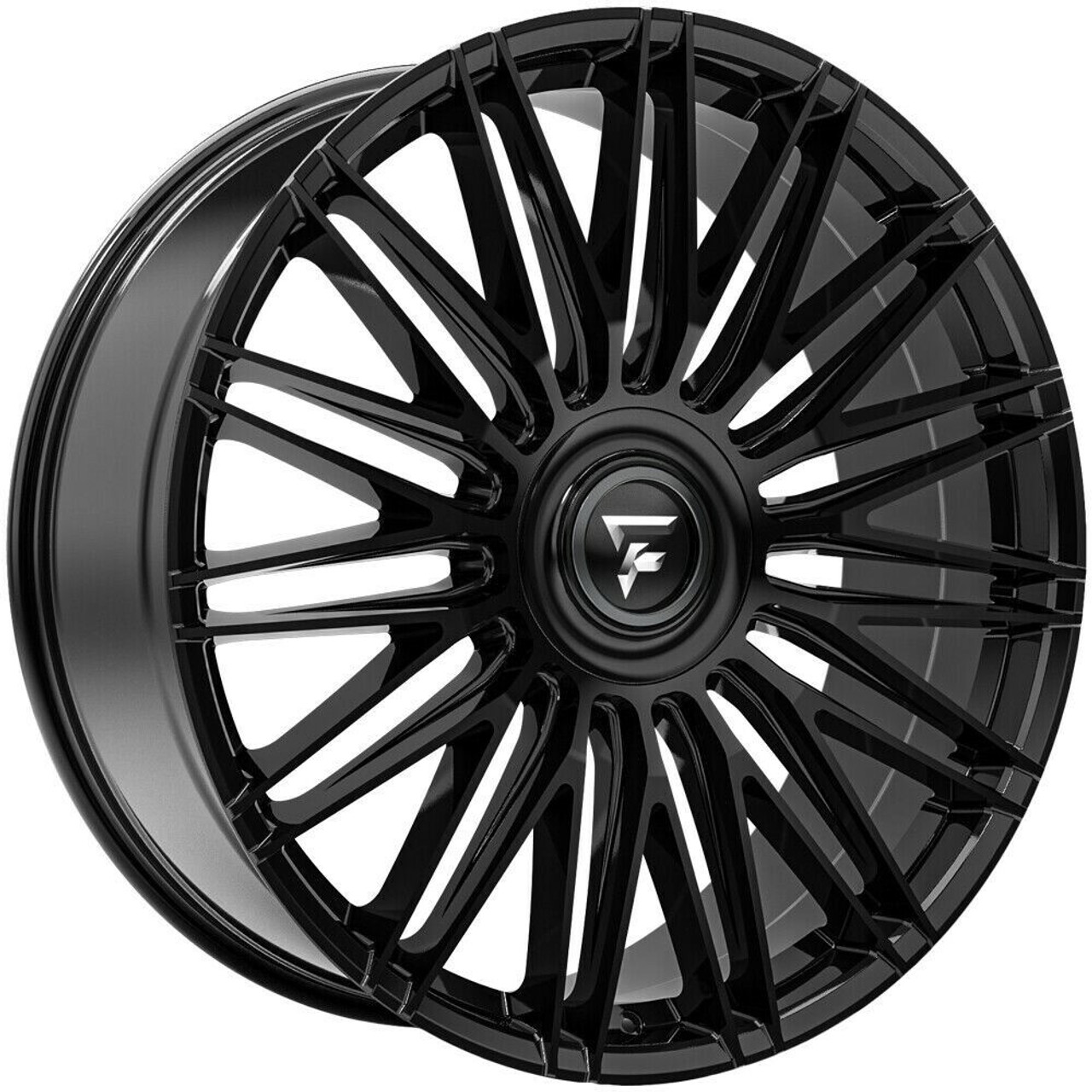 Set 4 24" Fittipaldi Street FS369B Black 24x10 6x135 6x5.5 30mm w Floating Caps