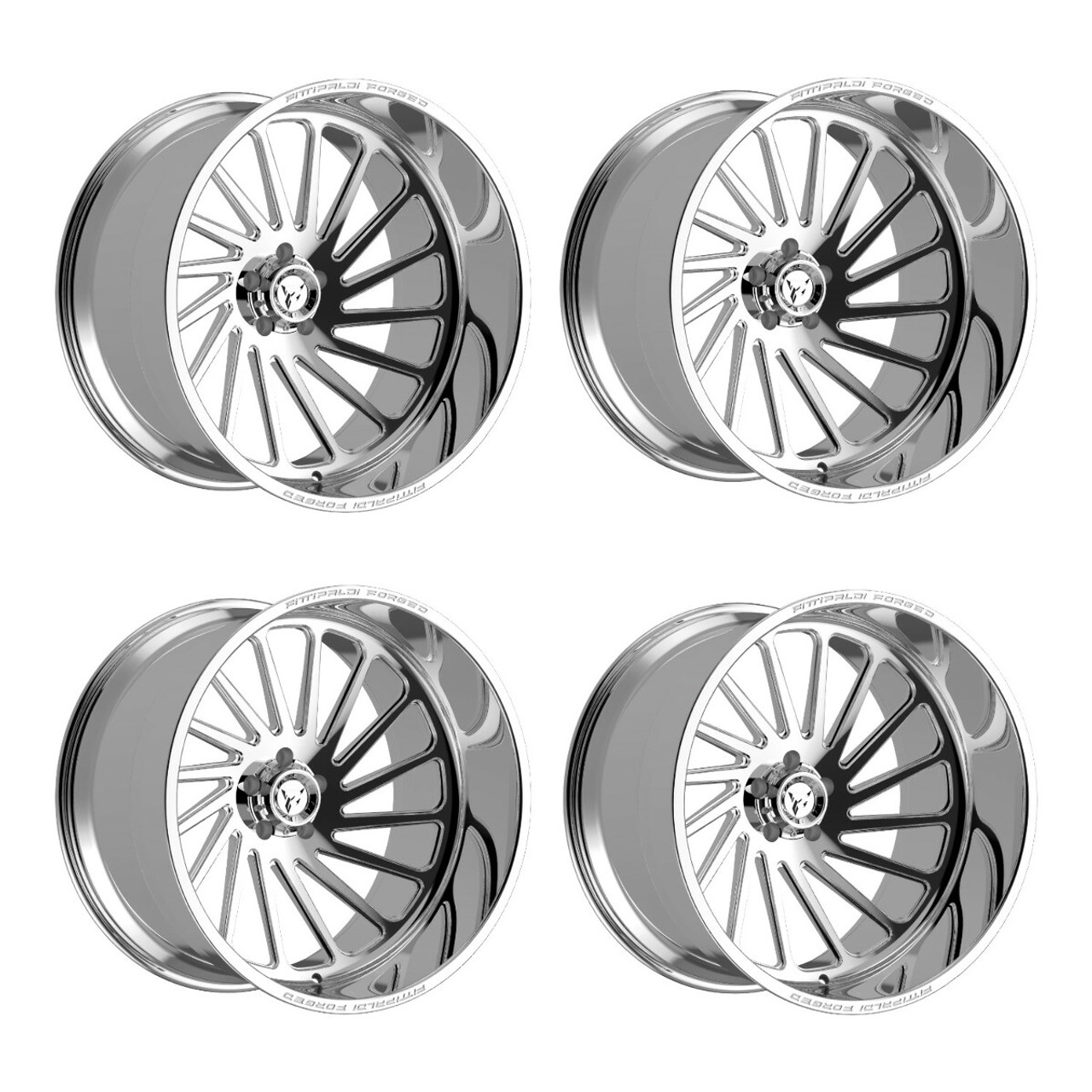 Set 4 24" Fittipaldi Wheels FTF503P 24x14 Polished 6x135 -76mm Lifted Truck Rims