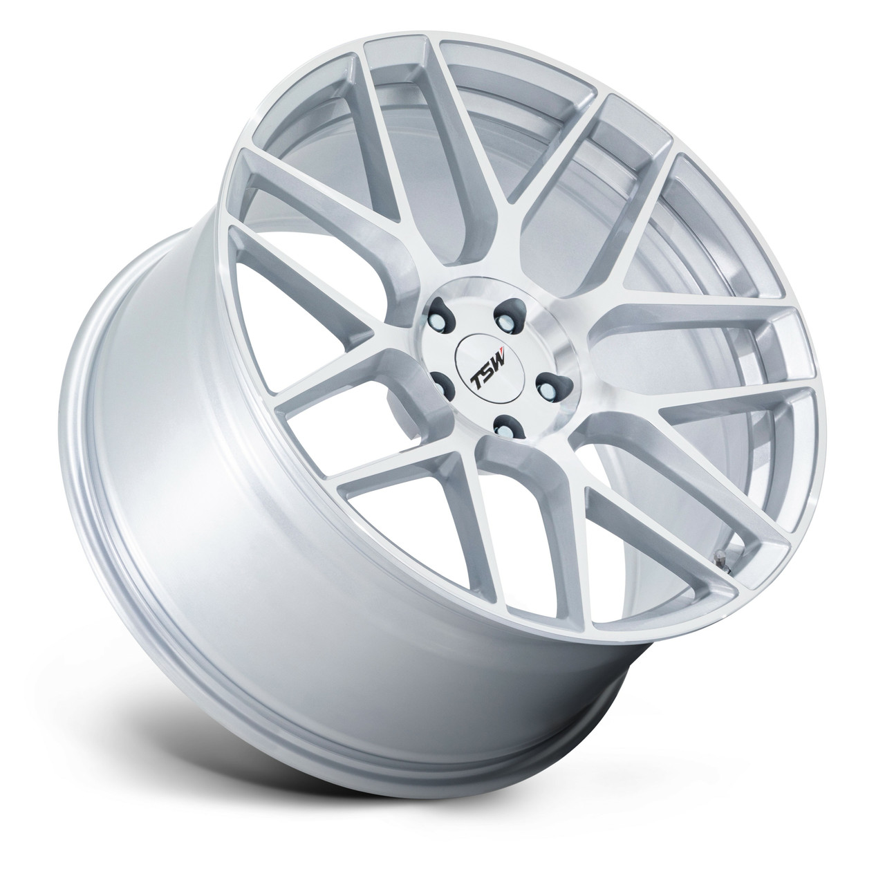 Set 4 20" TSW TW002 Lasarthe Gloss Silver Machined 20x9 Wheels 5x112 45mm Rims