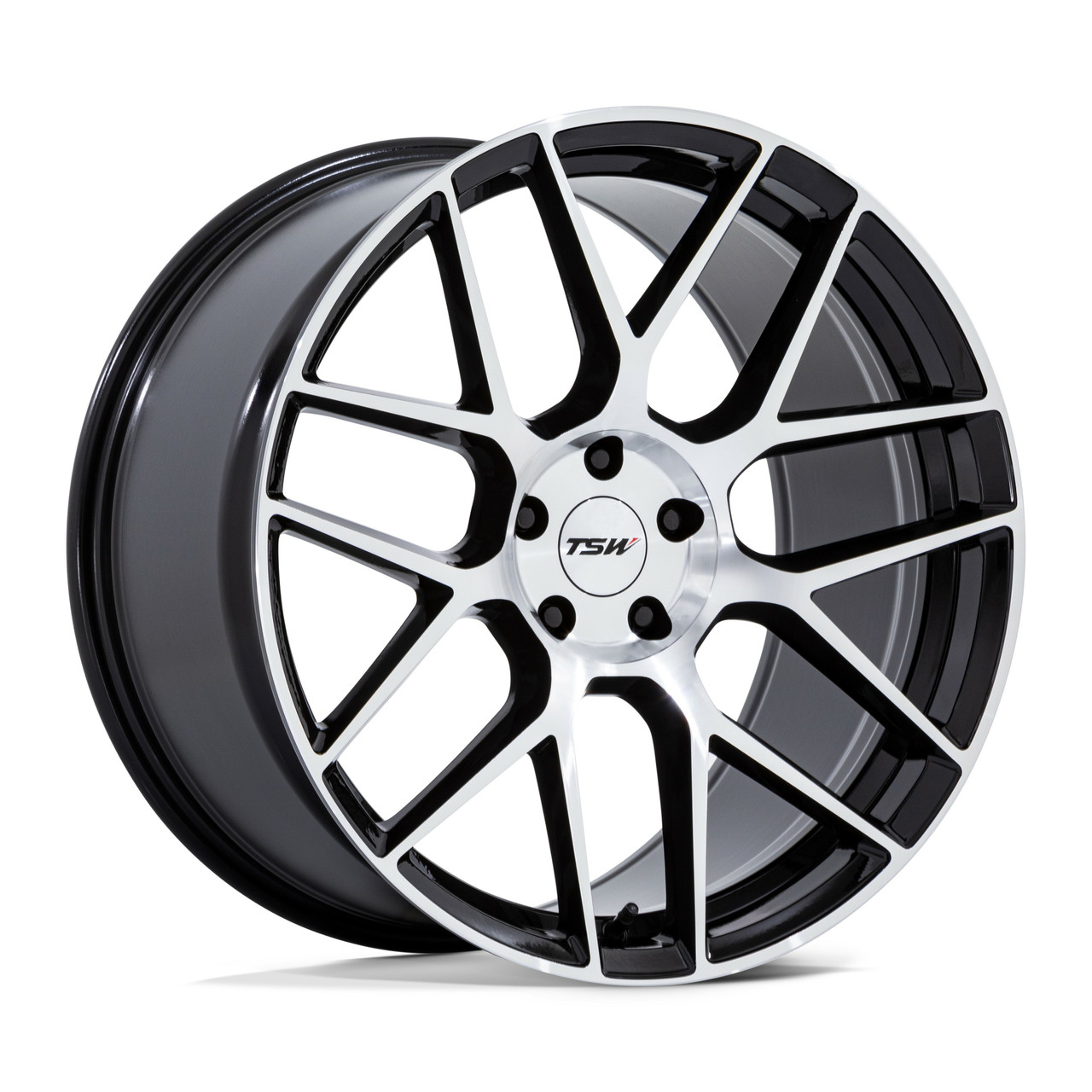 20" TSW TW002 Lasarthe Gloss Black Machined 20x9 5x120 27mm Flow Formed Wheel