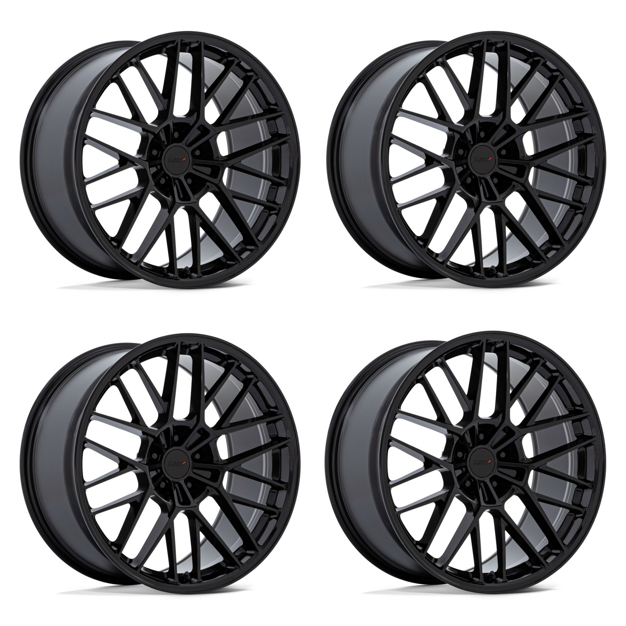 Set 4 20" TSW TW001 Daytona Gloss Black 20x10 Wheels 5x112 30mm Flow Formed Rims