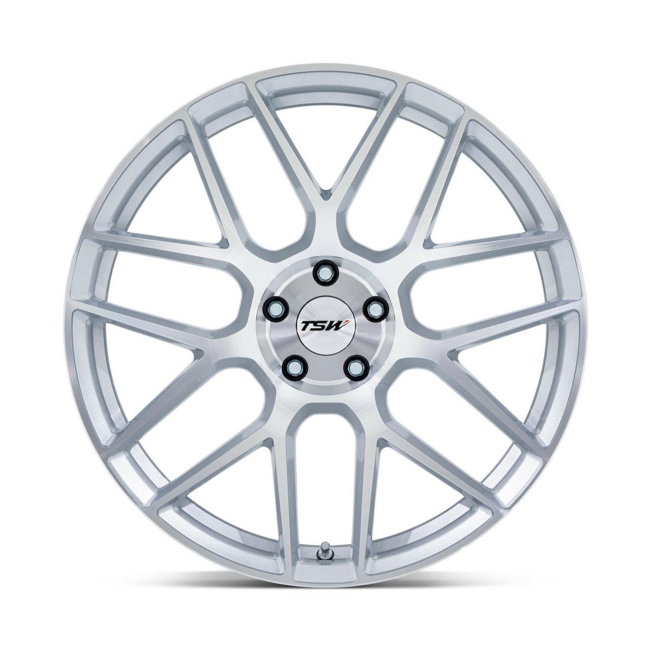 Set 4 22" TSW TW002 Lasarthe Gloss Silver Machined 22x9 Wheels 5x120 27mm Rims