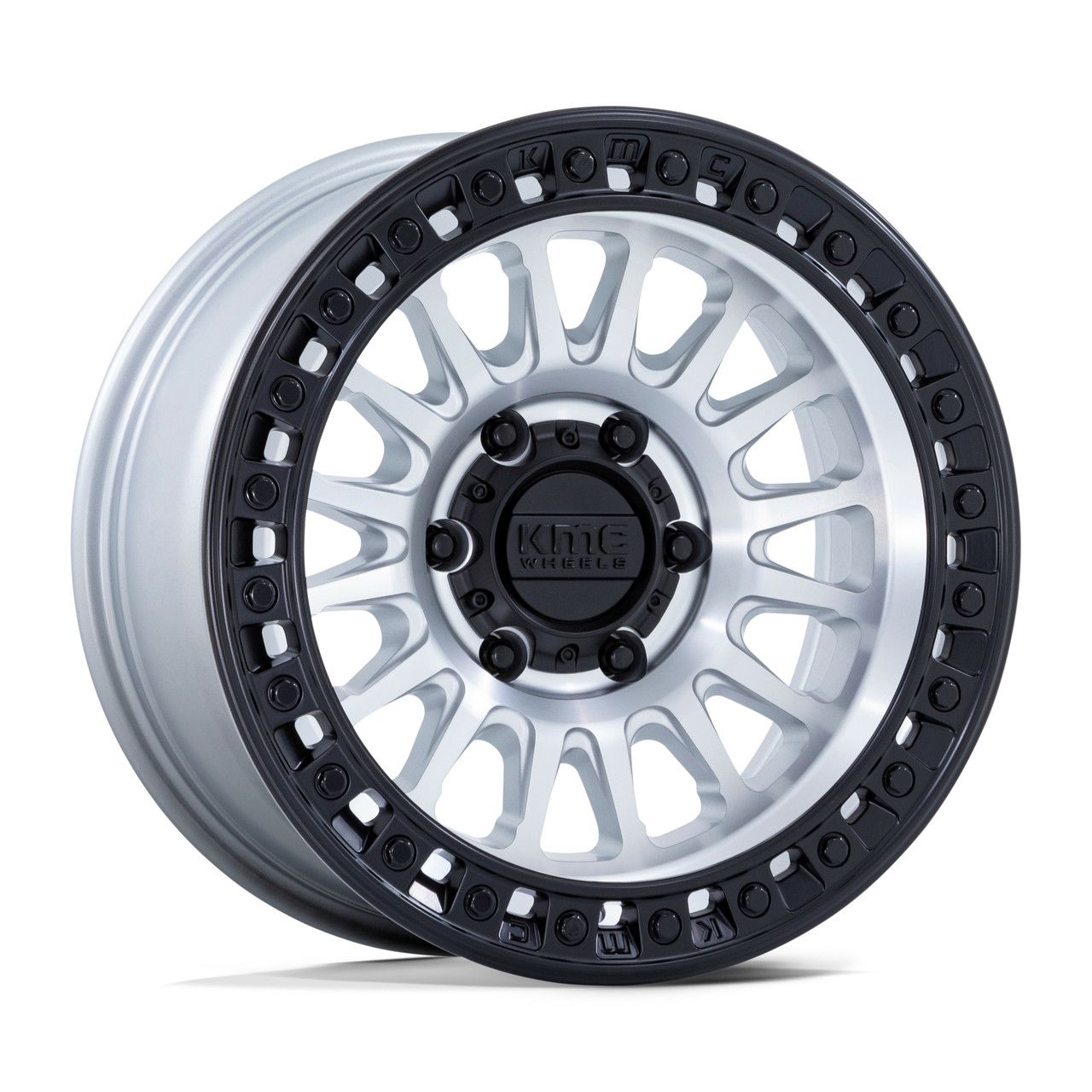 Set 4 17" KMC KM552 IMS Machined W/ Black Lip 17x8.5 Wheels 6x5.5 -10mm Rims