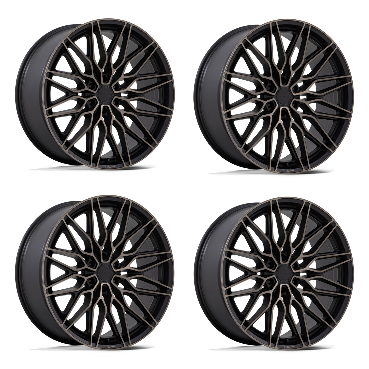 Set 4 20" Niche NC278 Calabria 6 Black Machined Dark Tint 20x9.5 6x5.5 30mm Rims