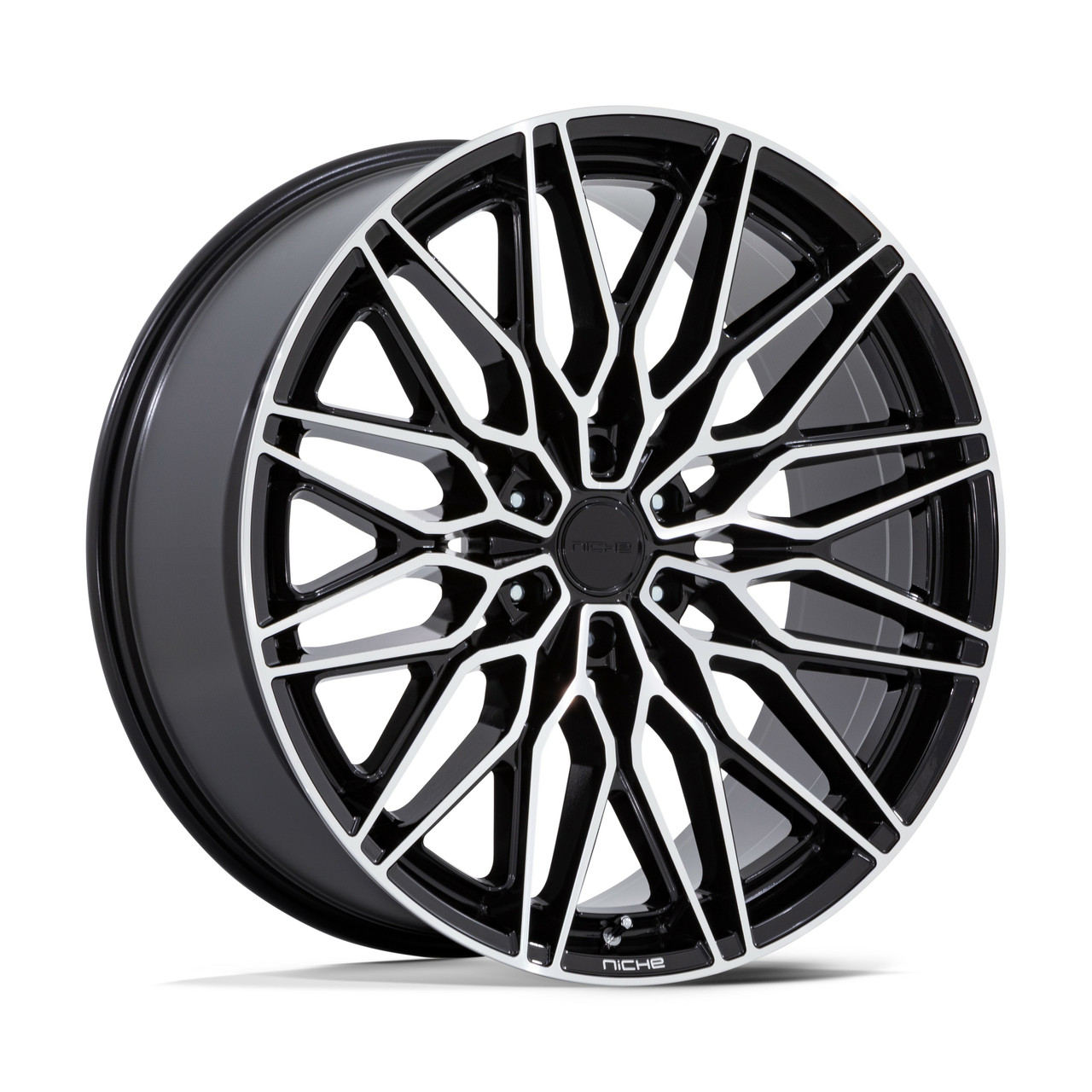 Set 4 22" Niche NC278 Calabria 6 Gloss Black Machined 22x9.5 Wheels 6x5.5 19mm