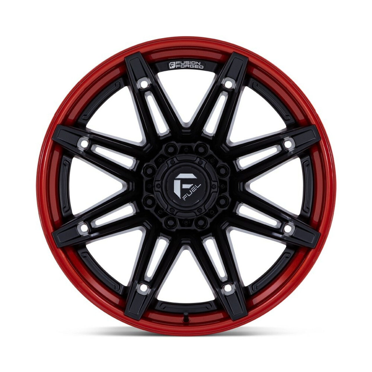 Fuel FC401 Brawl 22x12 6x135 Matte Black Candy Red Lip 22" -44mm Lifted Wheel