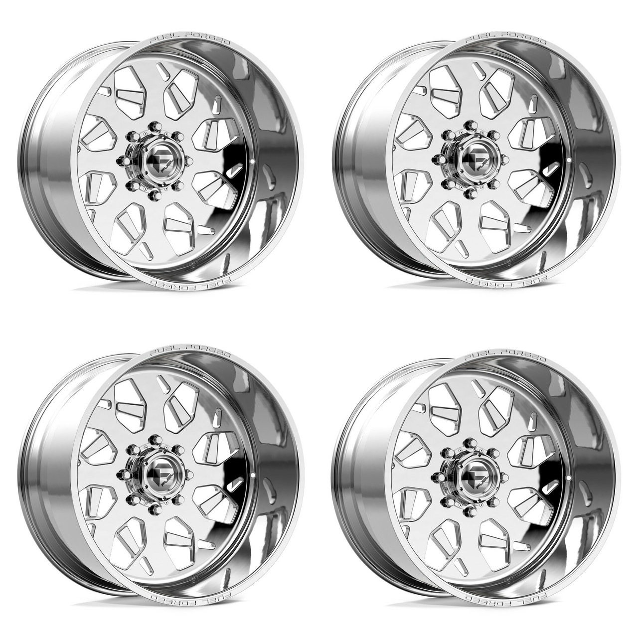 Set 4 22" Fuel Forged FF111 Recife Polished 22x12 Wheels 8x170 -40mm For Ford