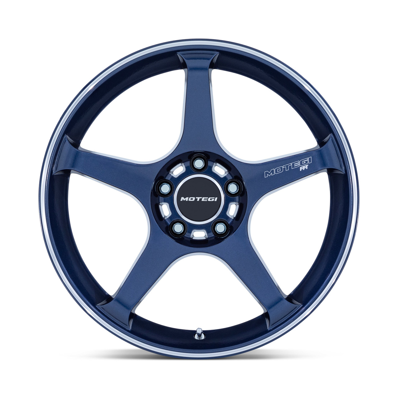18" Motegi MR159 Battle V Obsidian Blue Machined Lip Stripe 18x9.5 5x4.5 38mm