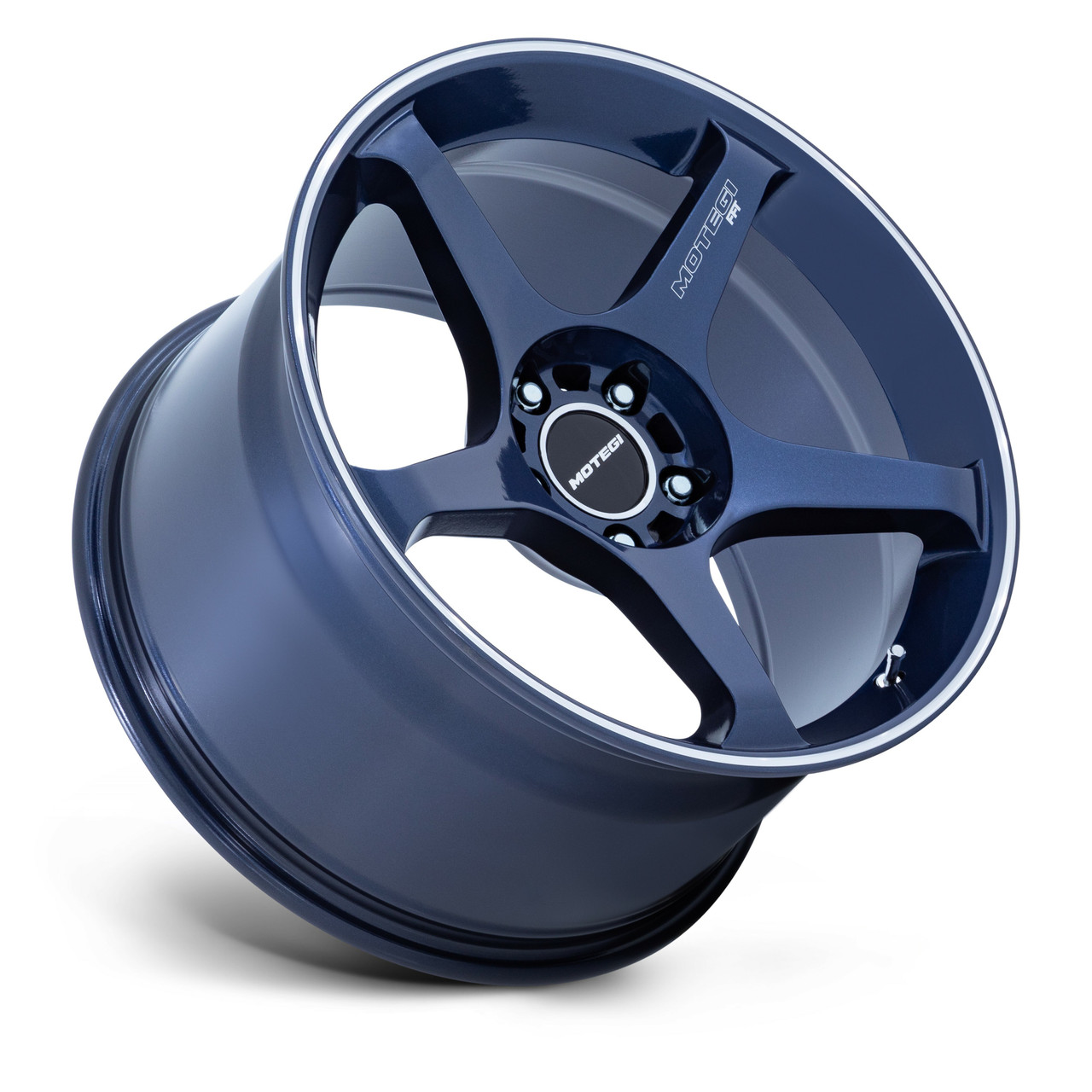 Set 4 18" Motegi MR159 Battle V Obsidian Blue Machined Lip 18x9.5 5x4.5 25mm