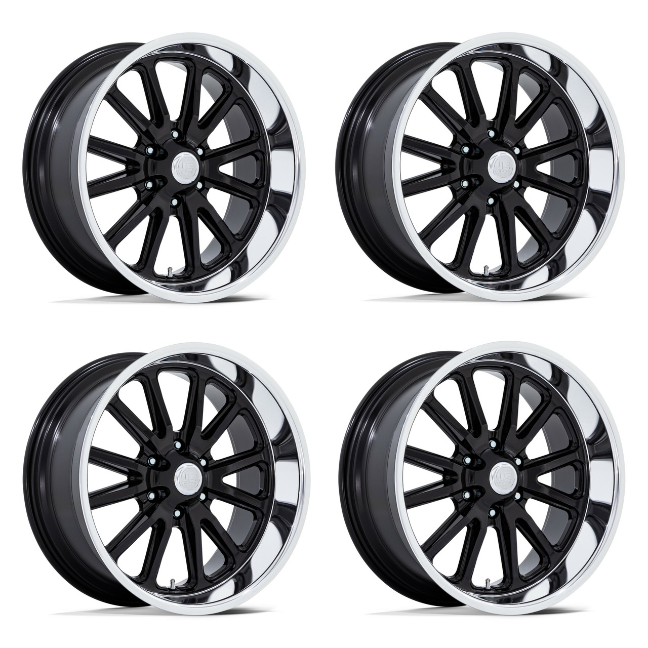 Set 4 20" US Mag UC145 Rambler 6 Gloss Black Diamond Cut Lip 20x9.5 6x5.5 01mm