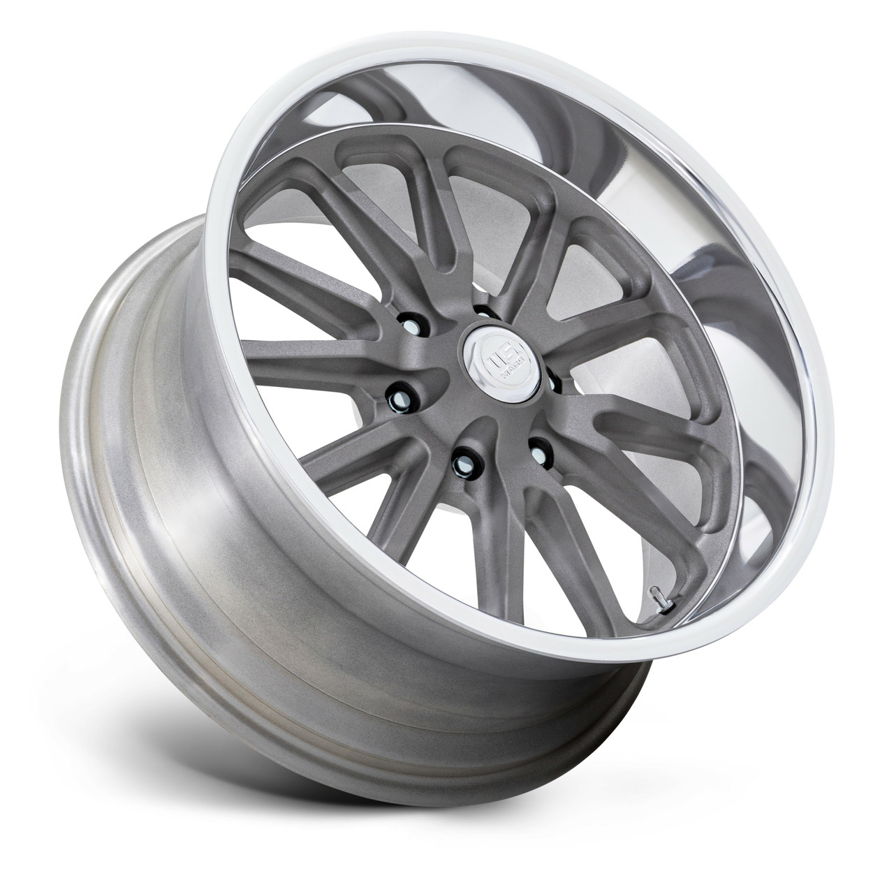 20" US Mag UC145 Rambler 6 Matte Gunmetal Diamond Cut Lip 20x8 Wheel 6x5.5 01mm