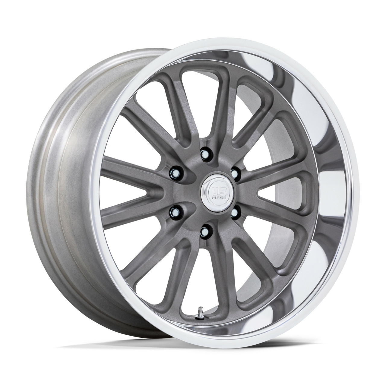 Set 4 20" US Mag UC145 Rambler 6 Matte Gunmetal Diamond Cut Lip 20x8 6x5.5 01mm