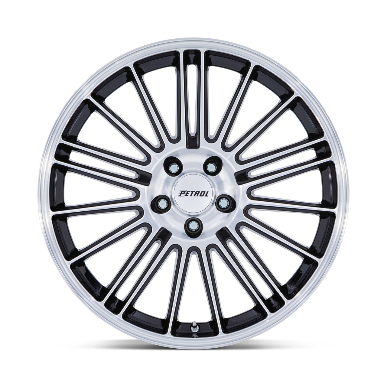 Set 4 20" Petrol PE001 P1D Gloss Black Machined Face 20x8.5 Wheels 5x112 40mm