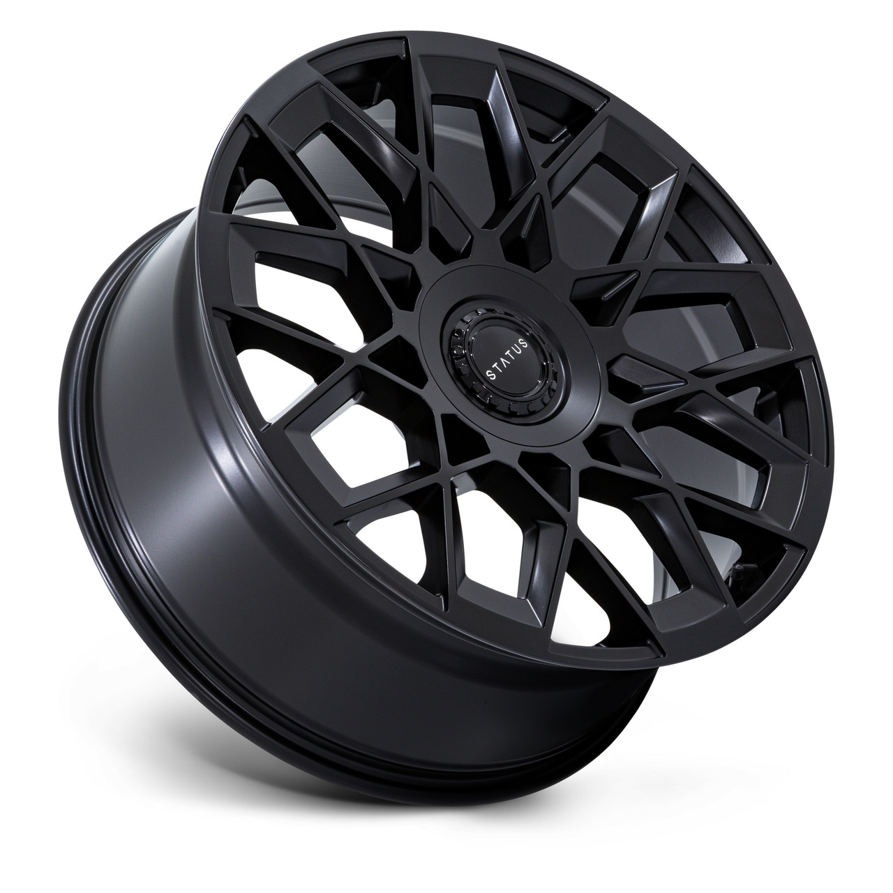 Set 4 24" Status St005 Matrix Matte Black 24x10 Wheels 5x120 5x130 35mm Rims