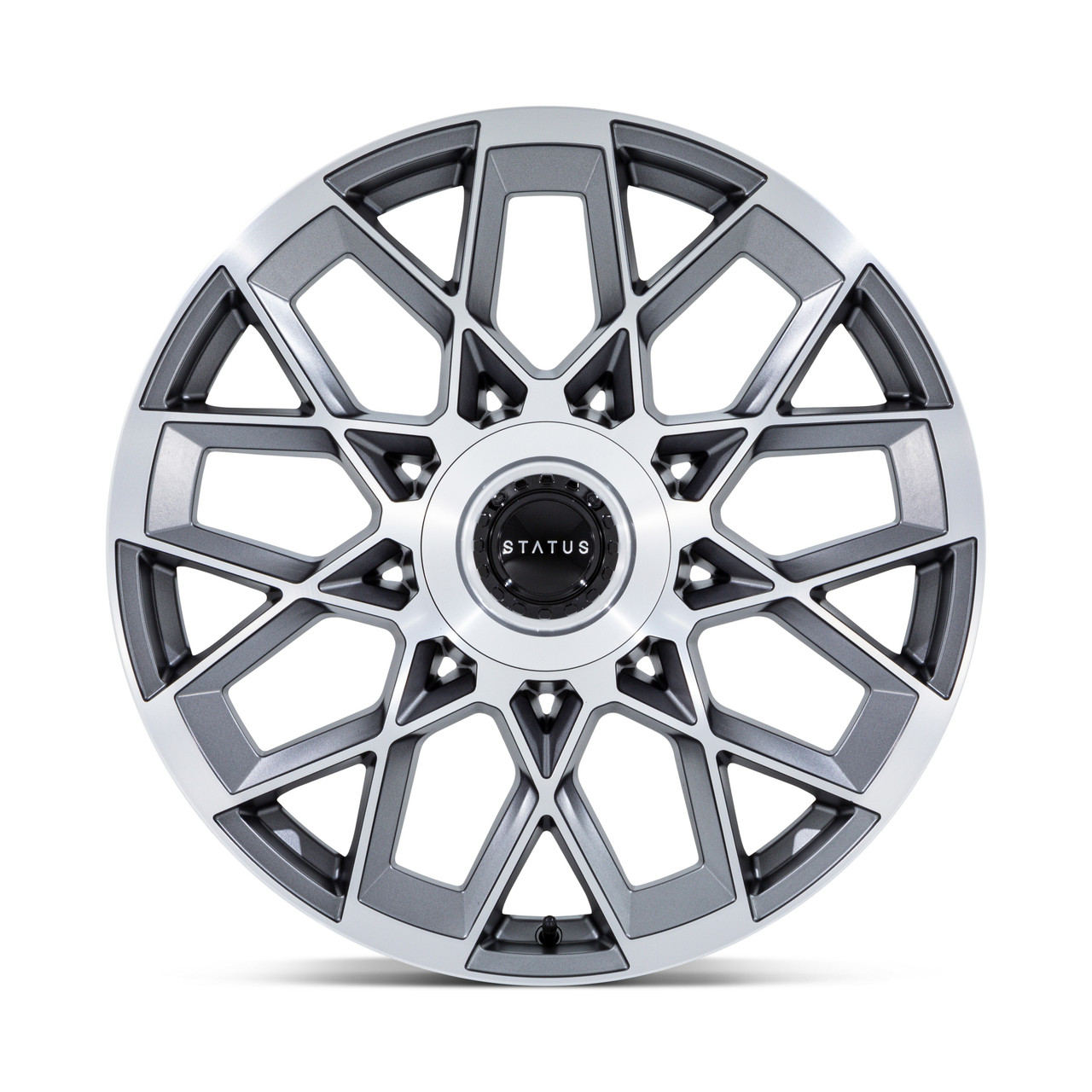 Set 4 24" Status ST005 Matrix Anthracite Mirror 24x10 Wheels 5x120 5x130 35mm Rims