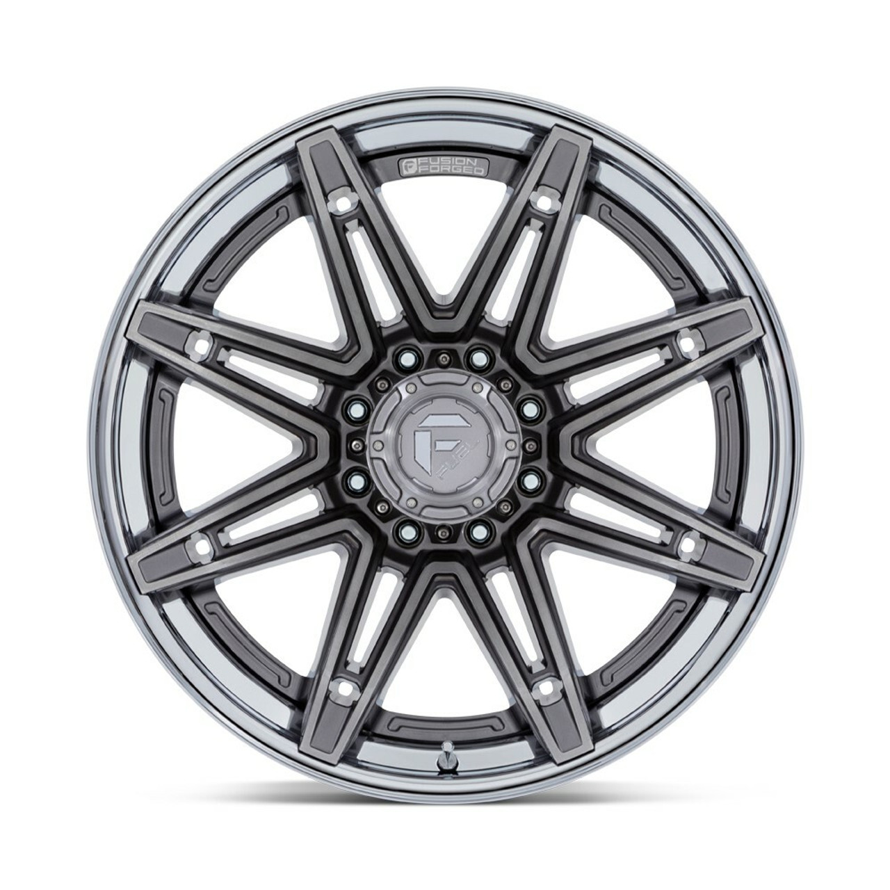 Fuel FC401 Brawl 22x10 8x180 Platinum Chrome Lip Wheel 22" -18mm For Chevy GMC