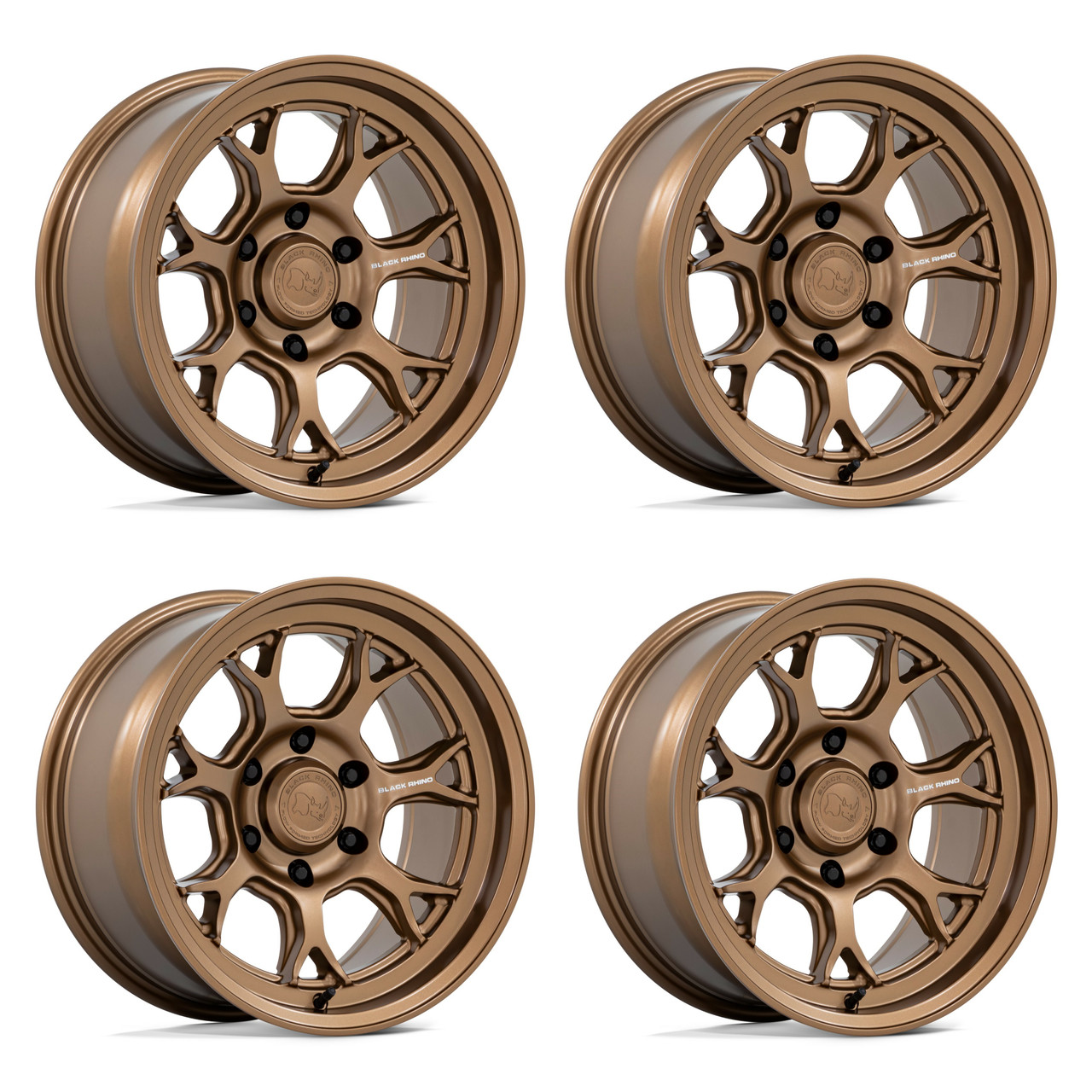 Set 4 17" Black Rhino BR017 Etosha Matte Bronze 17x8.5 Wheels 6x5.5 -10mm Rims