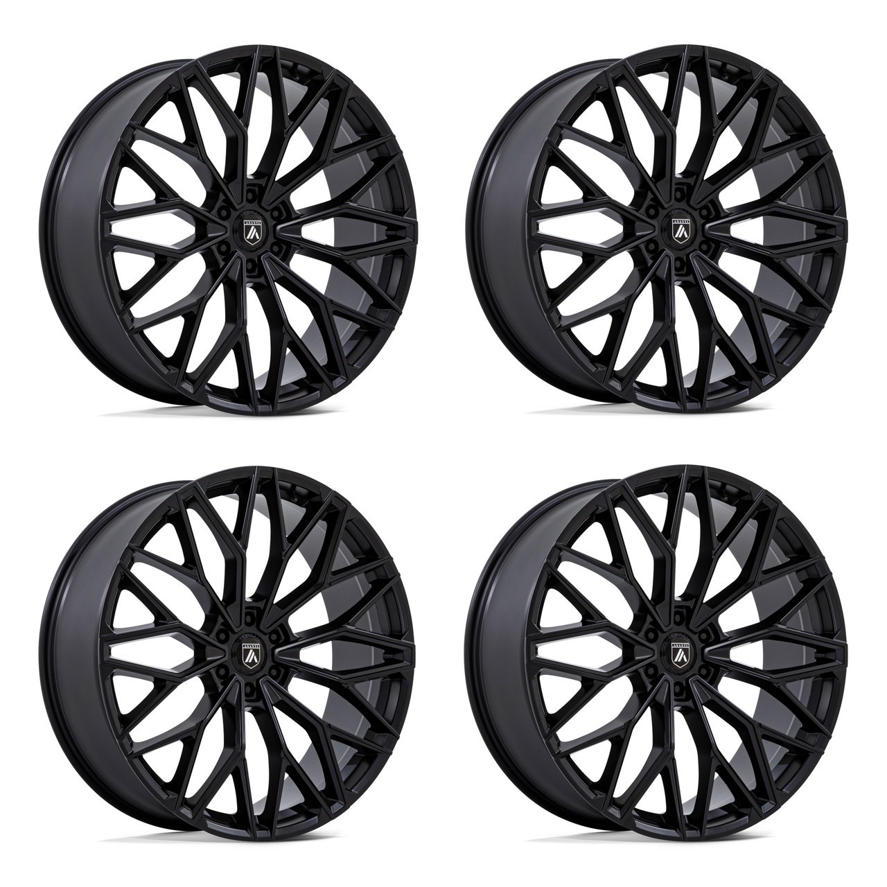 Set 4 24" Asanti Black AB050 Mogul 6 Matte Black 24x10 Wheels 6x5.5 30mm Rims