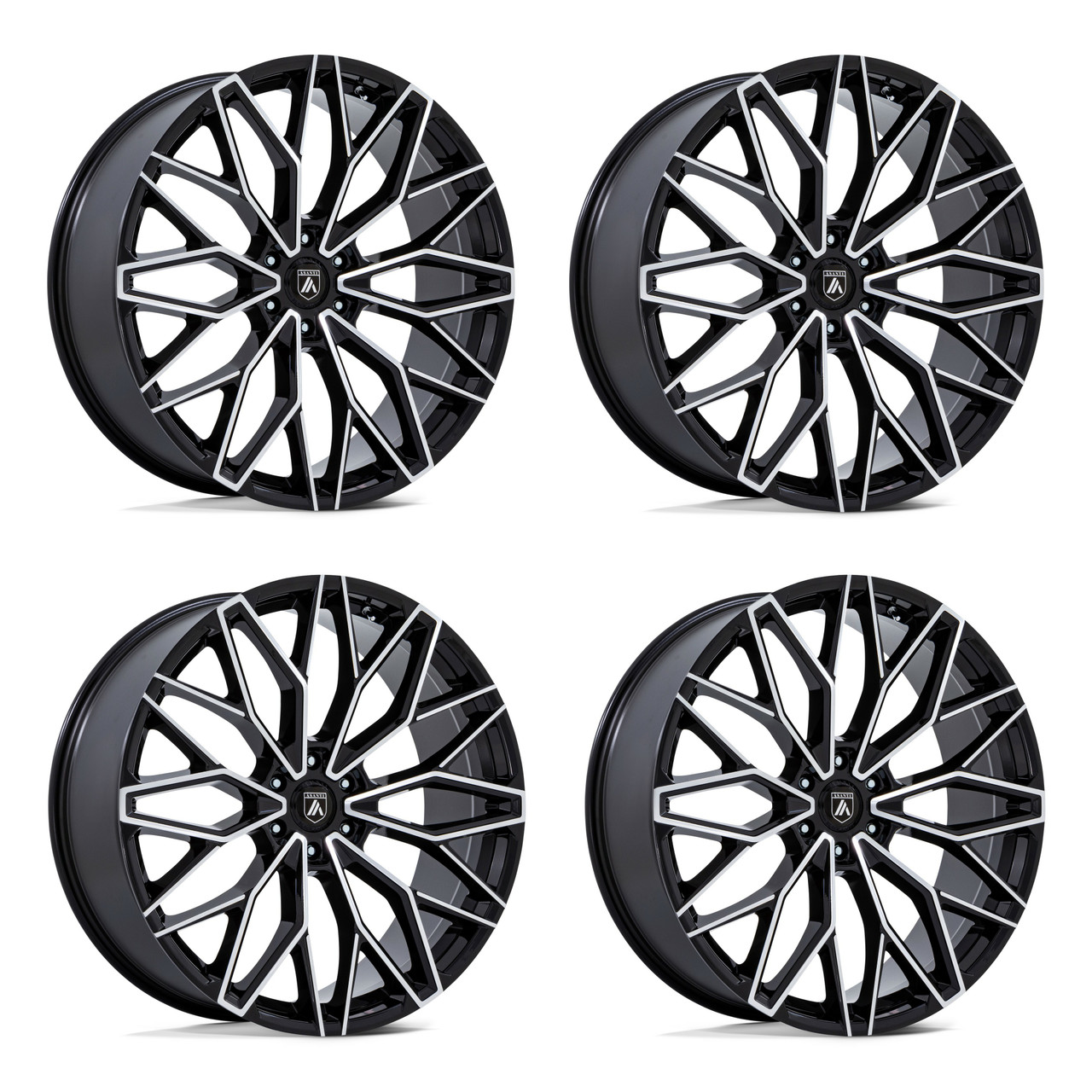 Set 4 26" Asanti Black AB050 Mogul 6 Gloss Black Machined 26x10 6x135 30mm Rims