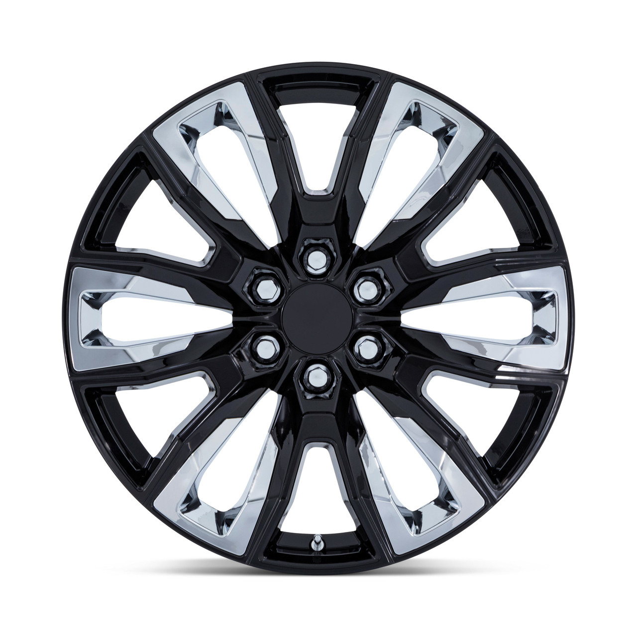 Set 4 24" Performance Replicas PR225 Gloss Black Chrome Accents 24x10 6x5.5 31mm