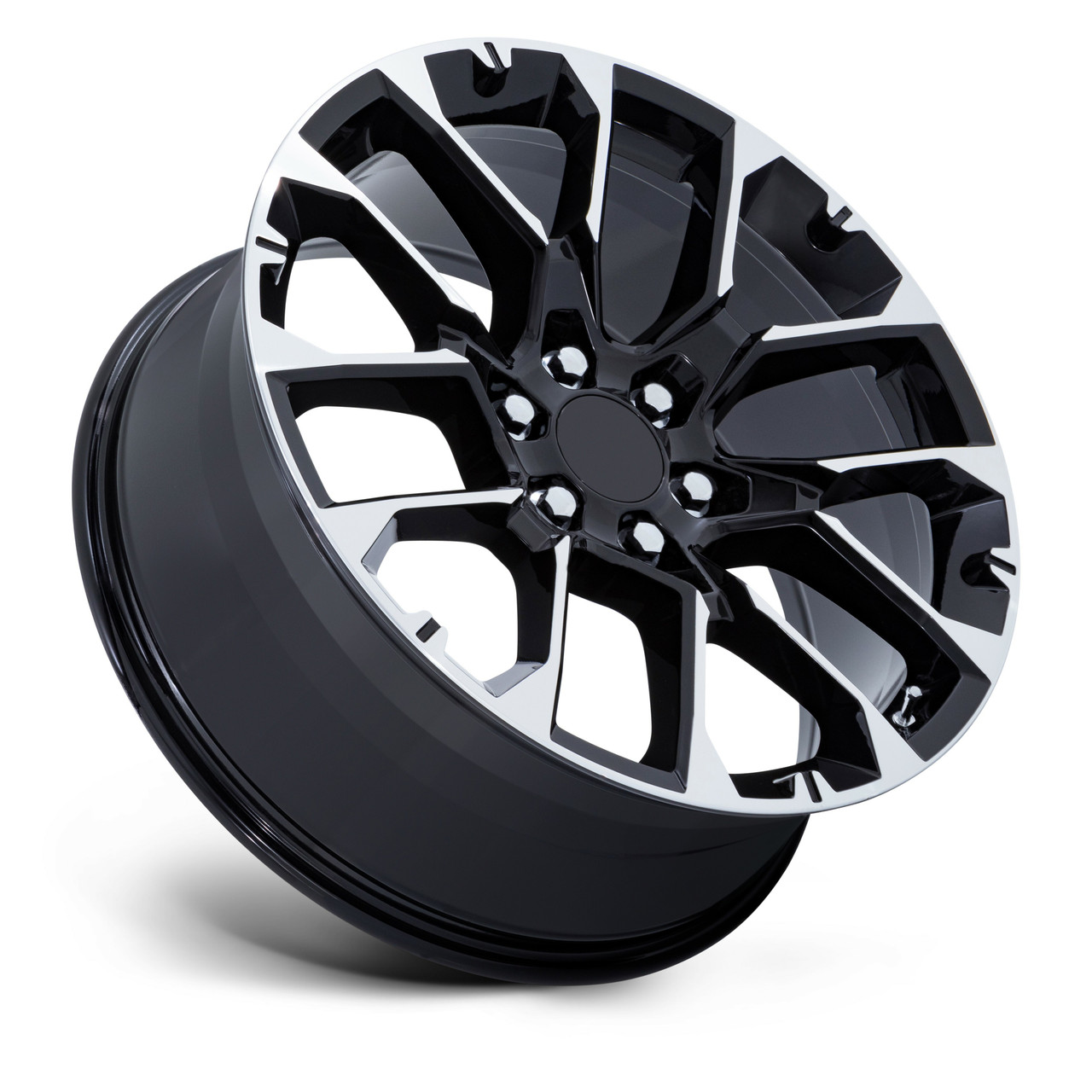 Set 4 22" Performance Replicas PR224 Black Machined Face 22x9 Wheels 6x5.5 28mm