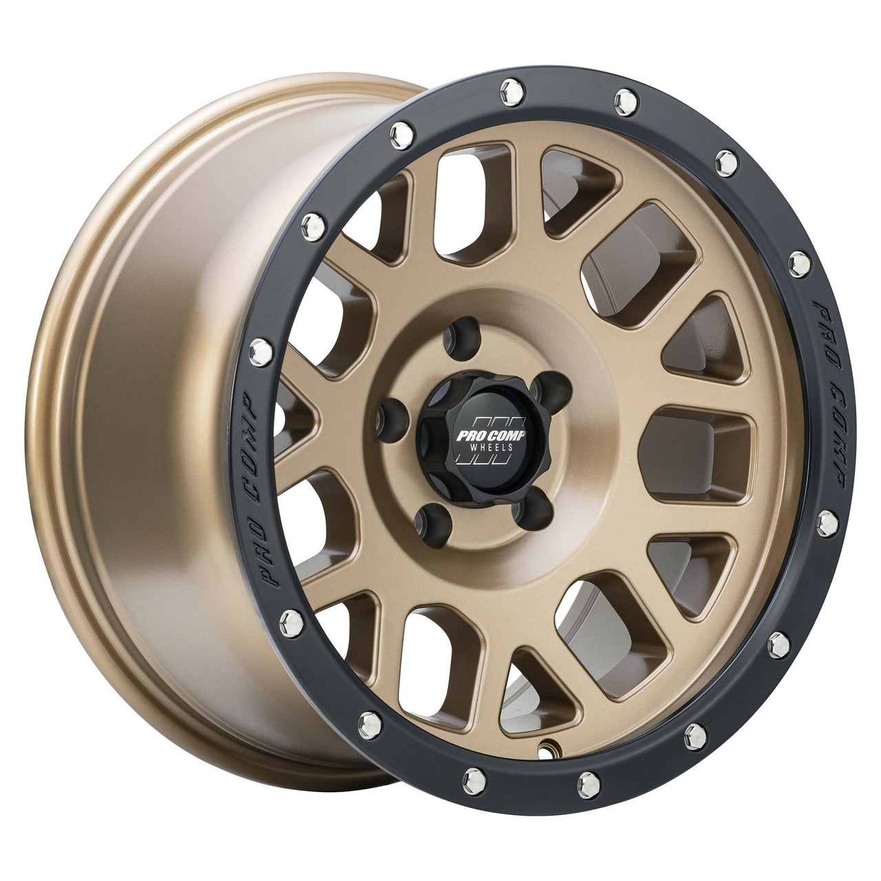 17" Pro Comp PA40 Vertigo Matte Bronze Black Lip 17x9 Wheel 6x5.5  -6mm Rim