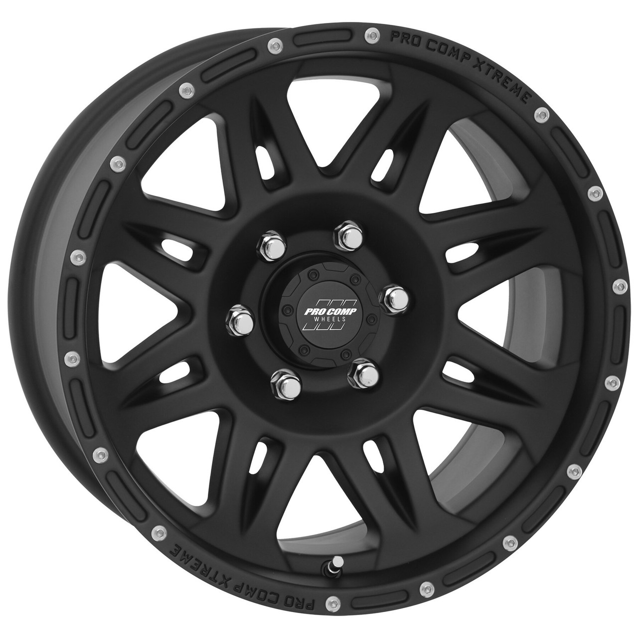 17" Pro Comp PA5 Torq Flat Black 17x9 Wheel 6x135 -6mm Lifted For Ford Lincoln