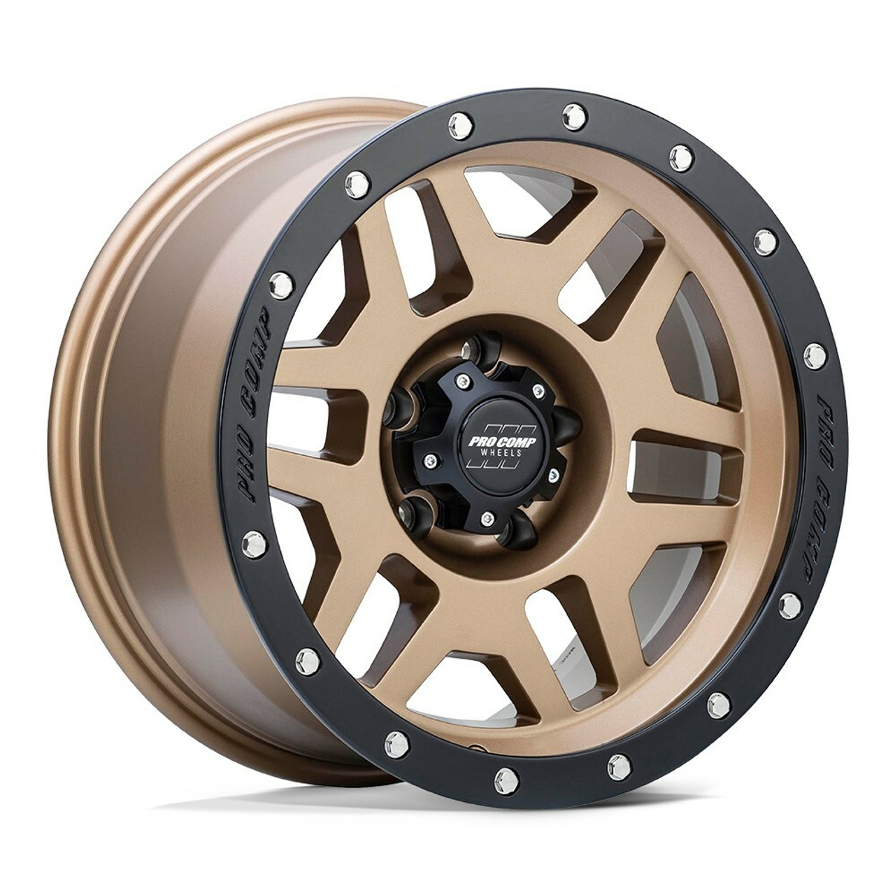 Pro Comp PA41 Phaser 17x9 6x5.5 Matte Bronze Black Lip Wheel 17" -6mm Lifted Rim