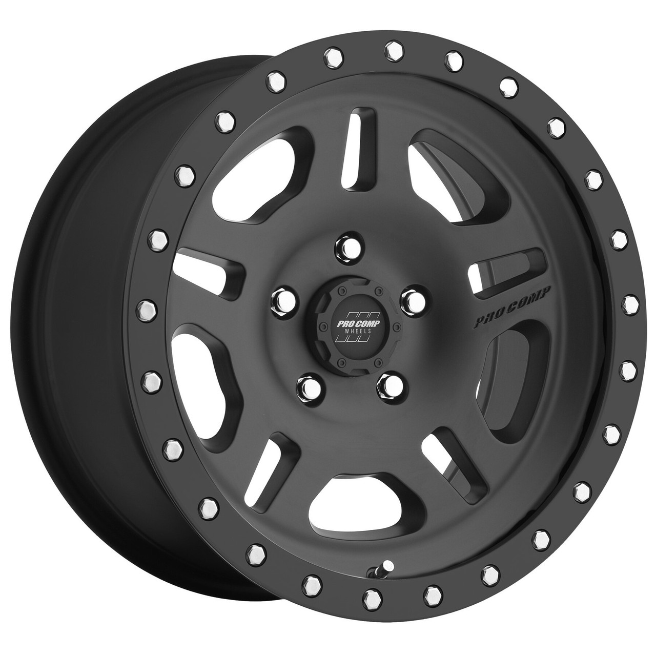 17" Pro Comp PA01 Raven Satin Black 17x9 Wheel 5x5 -6mm Lifted Truck Rim