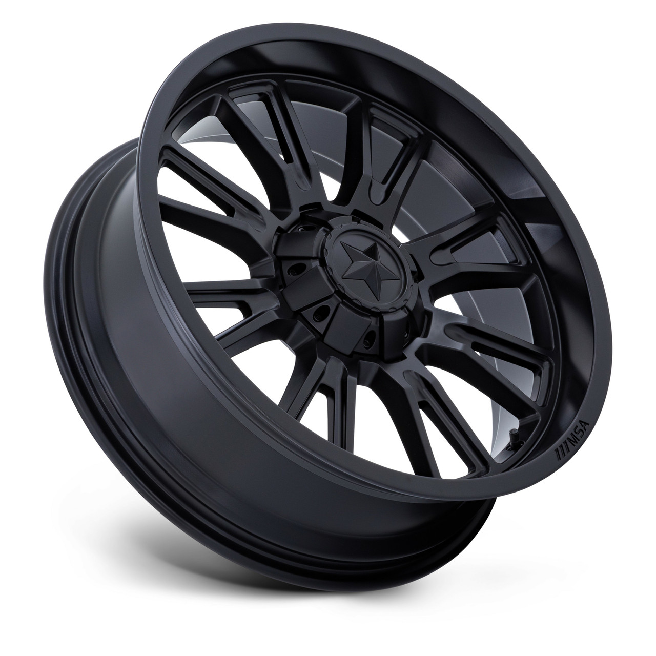 20" MSA Offroad Wheels M51 Thunderlips Matte Black 20x7 Wheel 5x4.5 0mm Rim