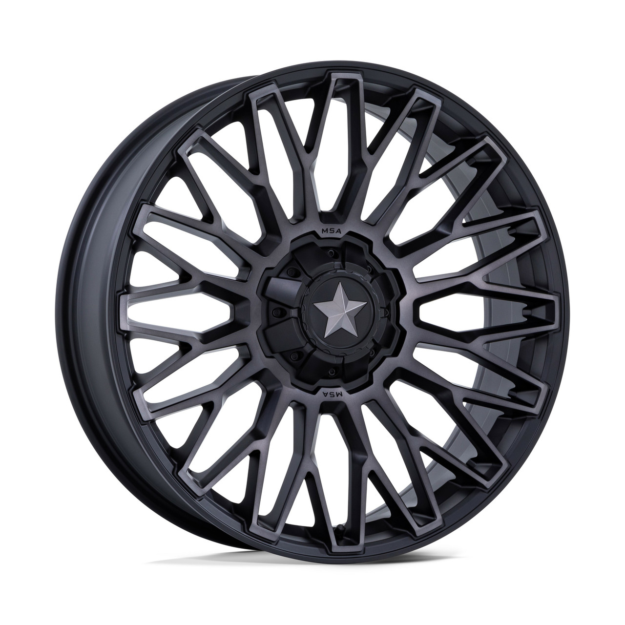 Set 4 MSA Offroad M50 Clubber 14x7 4x137 4x156 Black DDT Wheels 14" 10mm Rims