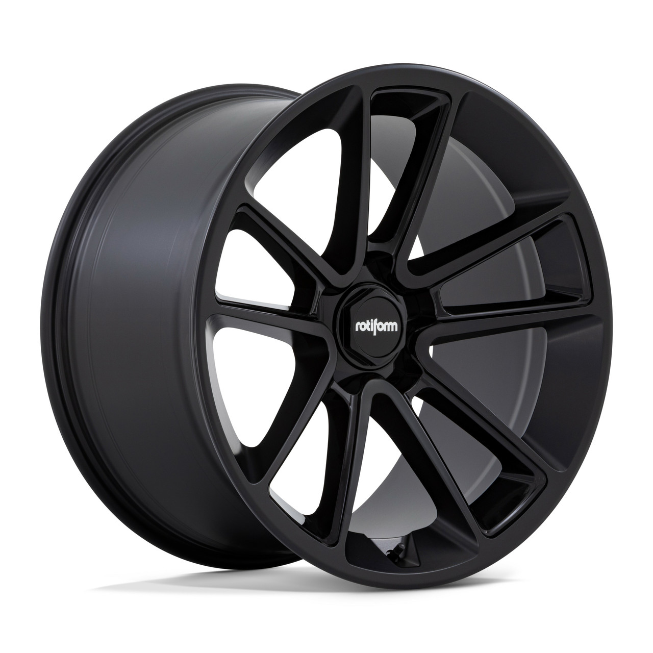 Set 4 Rotiform R194 BTL 21x9 5x120 Black Cap Inside Spoke Details Rims 21" 15mm