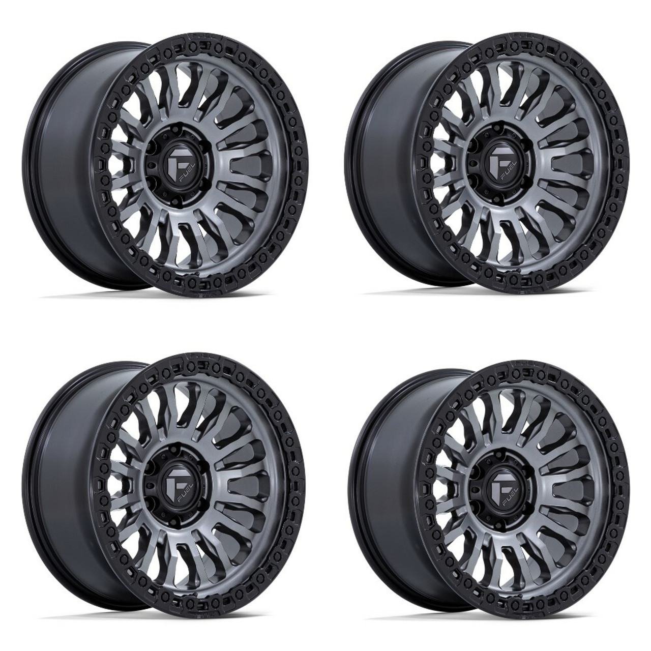 Set 4 20" Fuel 1PC FC857 Rincon Matte Gunmetal Black Lip 20x9 Wheels 8x6.5 20mm