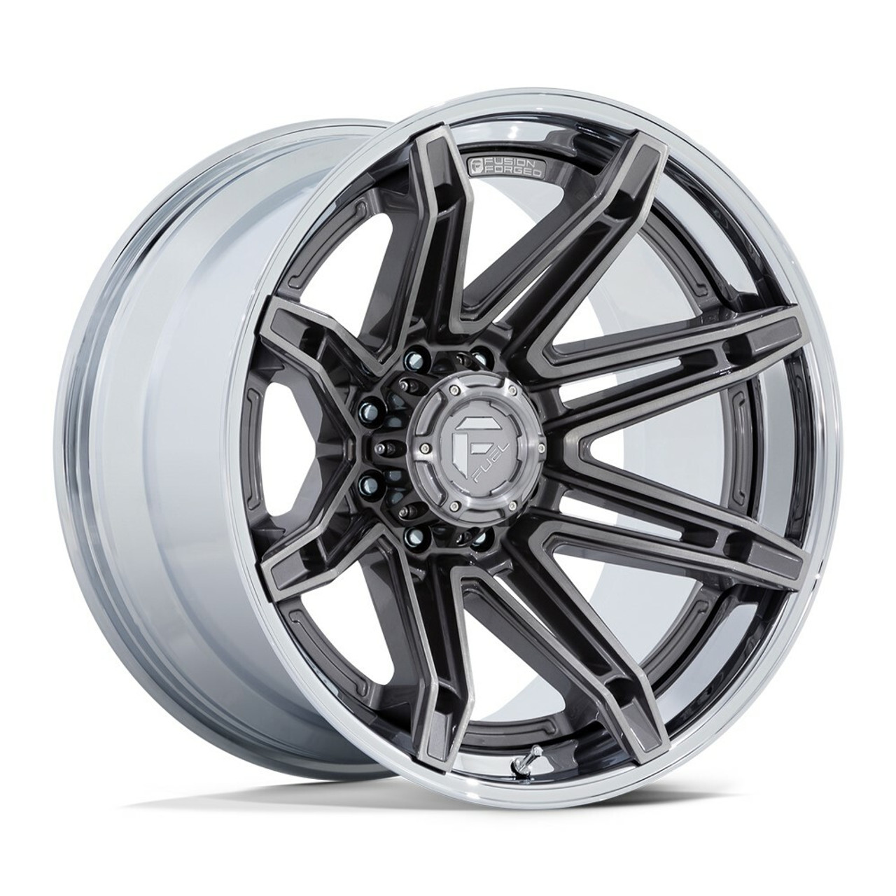 Set 4 Fuel FC403 Burn 22x12 6x5.5 Platinum Chrome Lip 22" -44mm Lifted Wheels