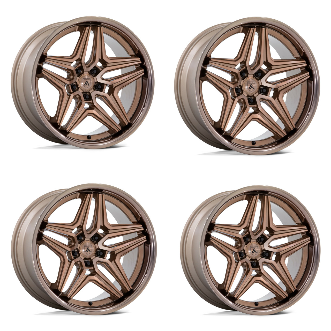 Set 4 Asanti Black ABL-46 Duke 22x10.5 5x115 Platinum Bronze Wheels 22" 18mm