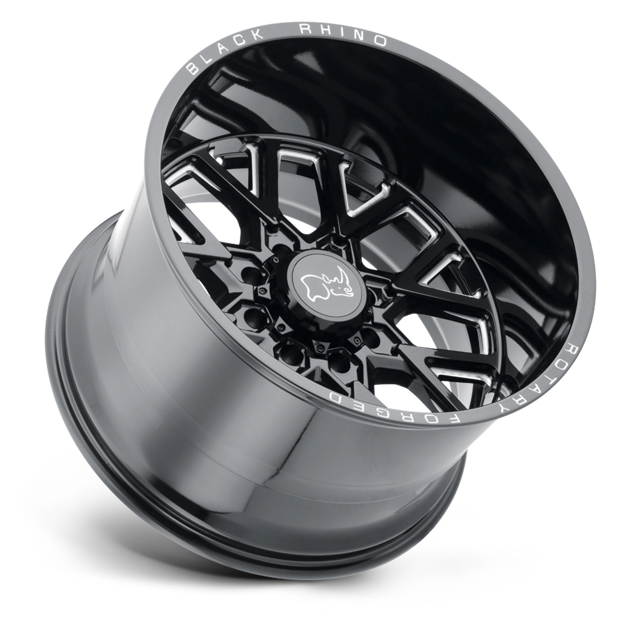 Black Rhino Grimlock 20x9.5 8x180 Gloss Black & Milled Wheel 20" 12mm Rim