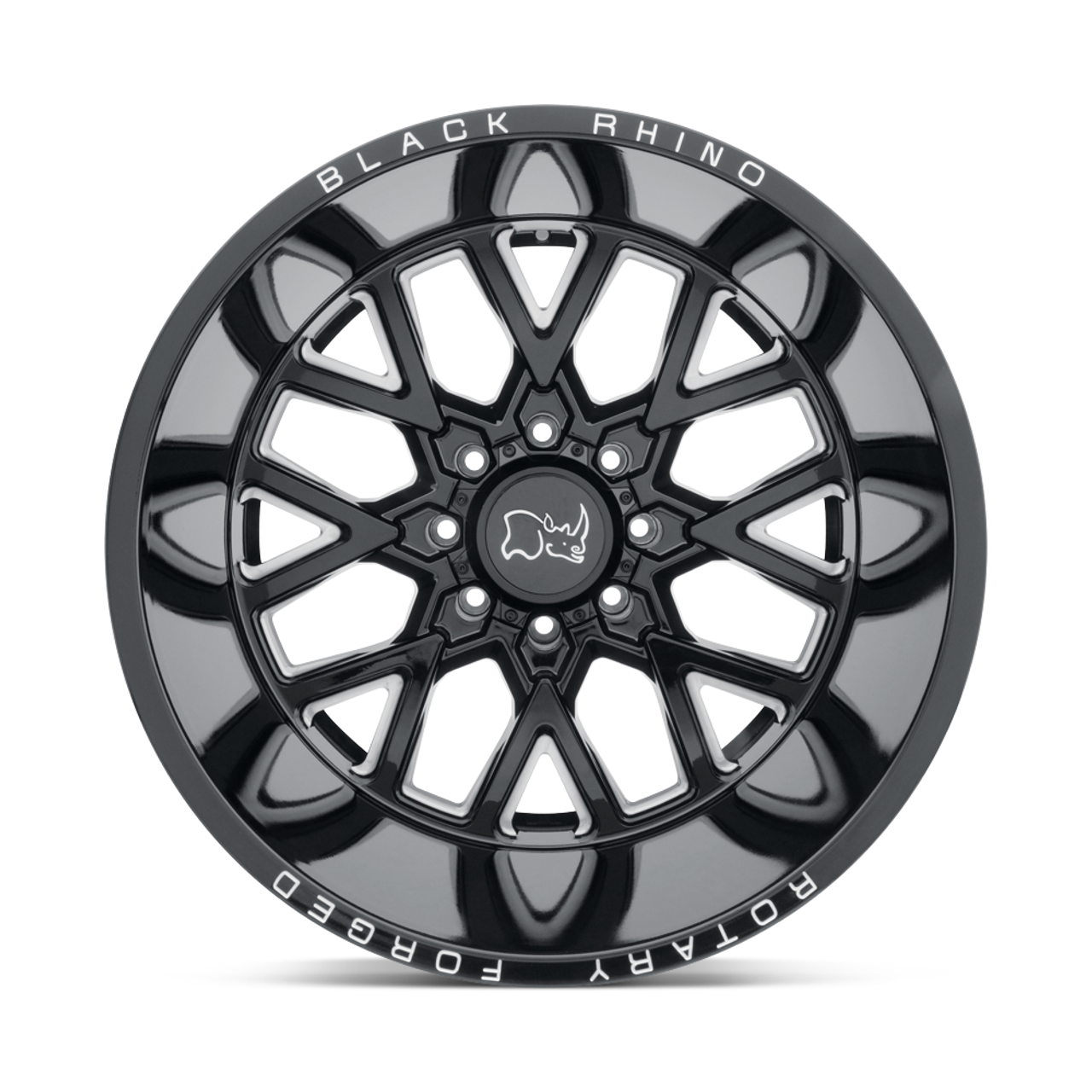 Black Rhino Grimlock 20x9.5 8x180 Gloss Black & Milled Wheel 20" 12mm Rim