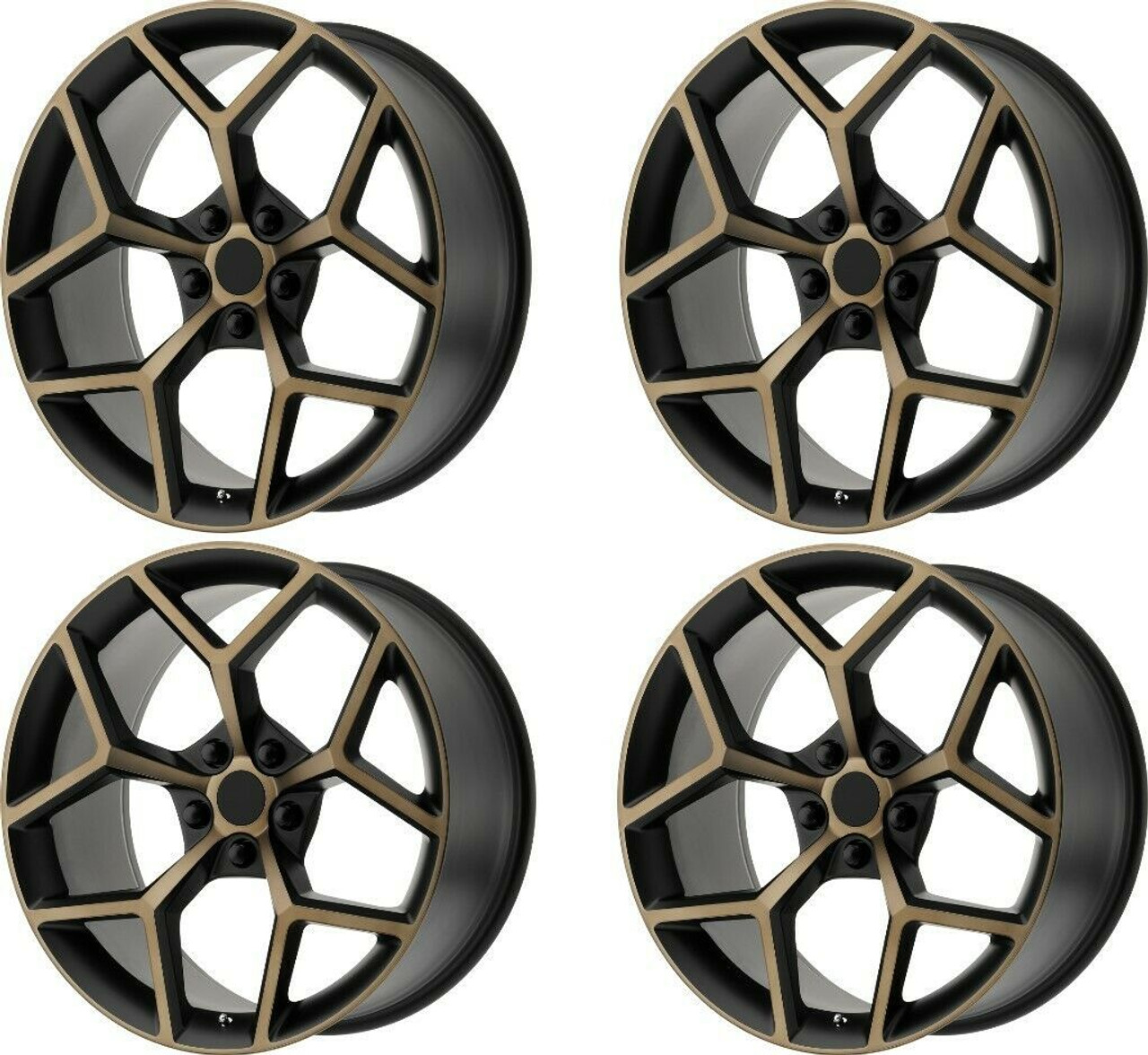 Set 4 Performance Replicas PR126 20x11 5x120 Black Bronze Wheels 20" 43mm Rims