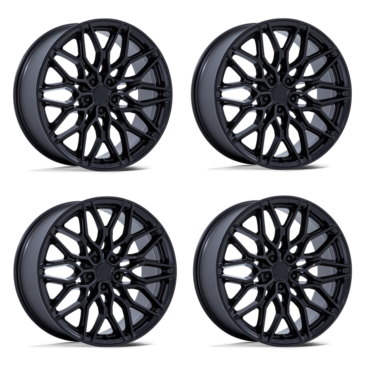 Set 4 22" Niche 1PC NC277 Calabria 5 Matte Black 22x9 Wheels 5x112 20mm Rims