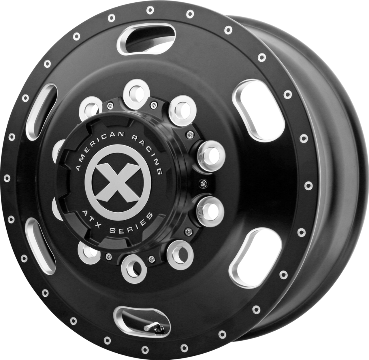 ATX AO402 Indy 22.5x8.25 10x11.25 Satin Black Milled - Front Wheel 22.5" 145mm