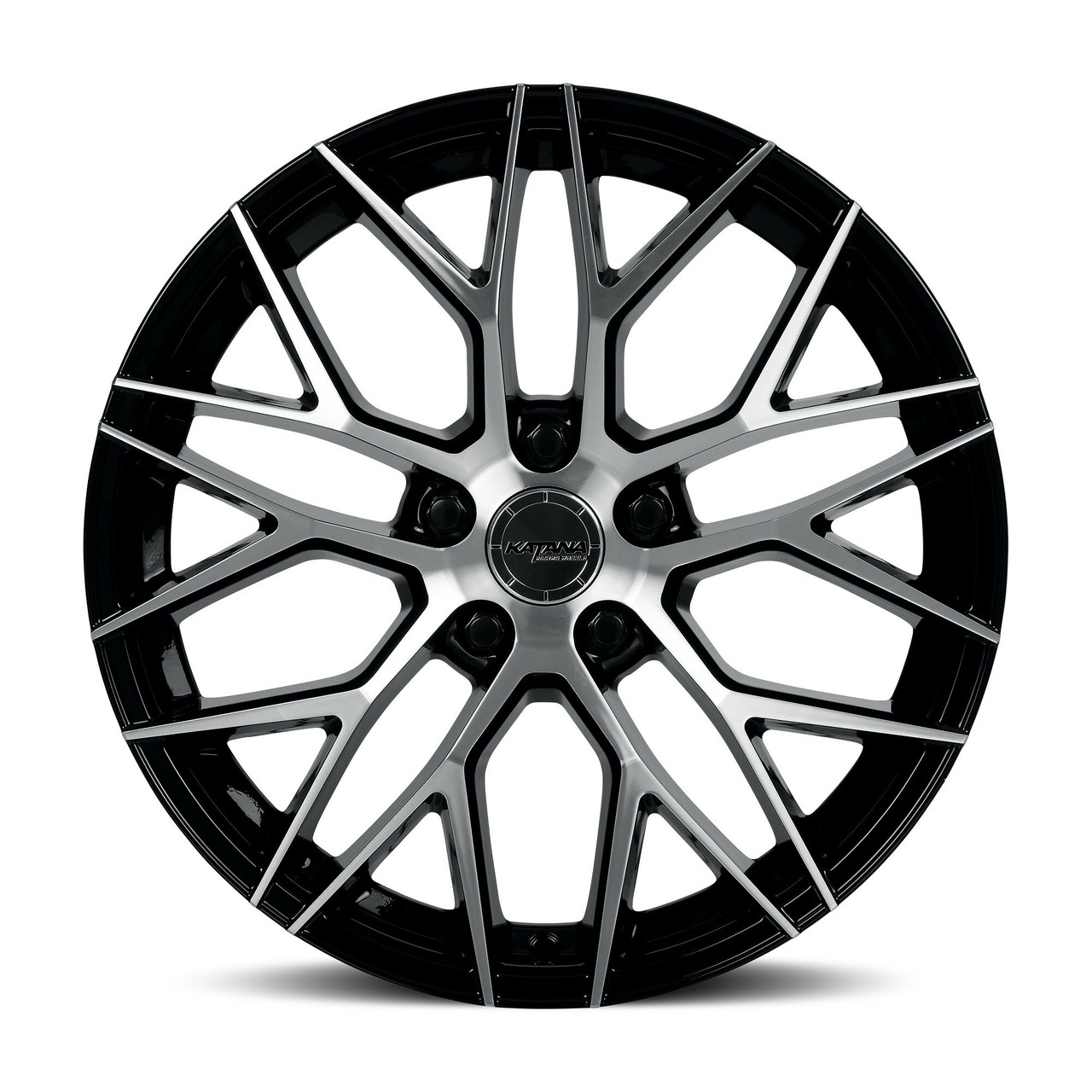 20" Katana Wheels KR01 Glossy Black Machined Face 20x8.5 Wheel 5x108 40mm Rim